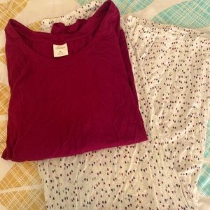 Soma Cool Nights Cranberry Triangles Long Sleeve Pajama Set Size Medium